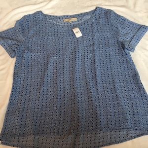 Short Sleeve Blue Blouse